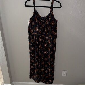 Stylish Black and Orange Patterned Jumpsuit